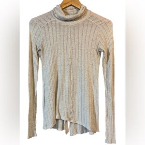 Lucky Brand Womens S Hi-Lo Turtleneck Knit Sweater Beige